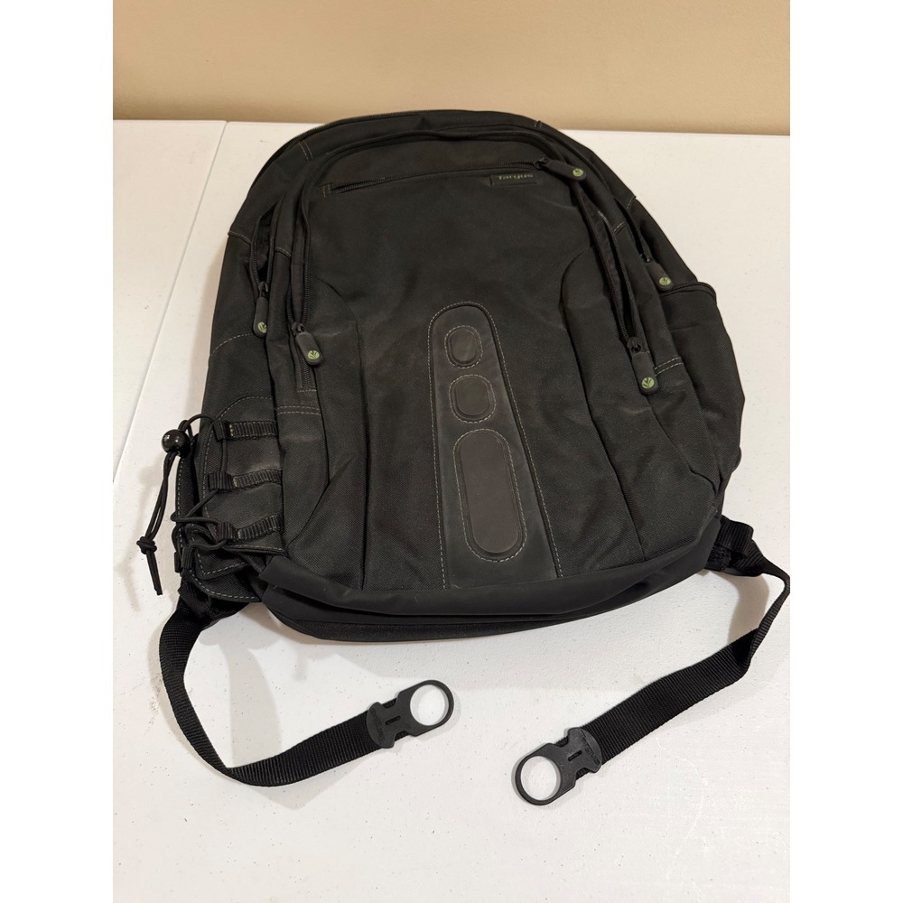 Targus EcoSmart Spruce Laptop Backpack Black Green TBB013US Recycled Materials
